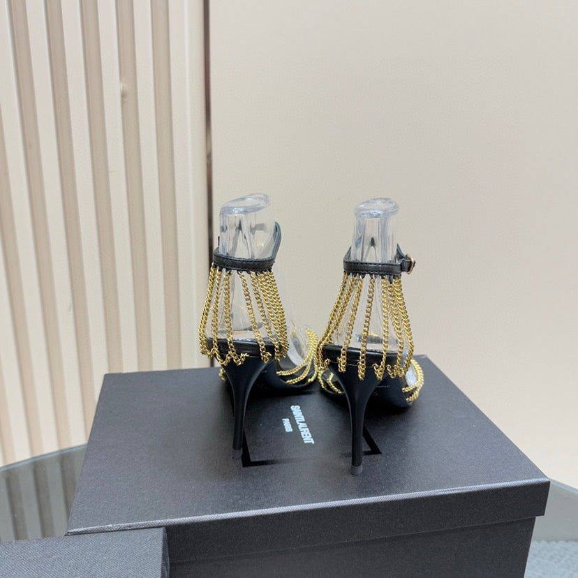 25FW new metal chain high heels (height: 9cm)