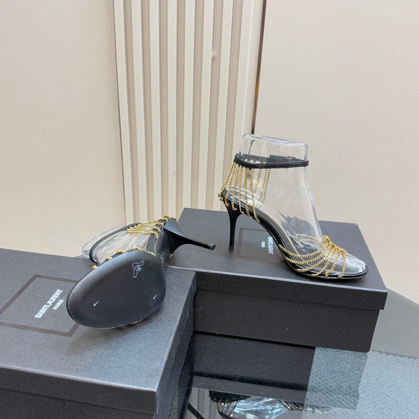 25FW new metal chain high heels (height: 9cm)