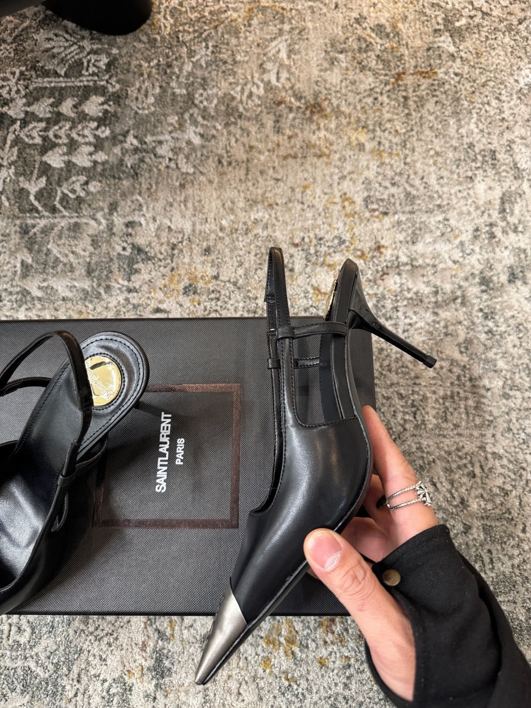 25FW new metal small square toe high heels (height: 8cm)