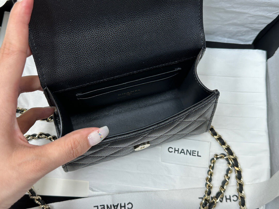 26SS NEW handle Kelly black gold leather vertical handbag