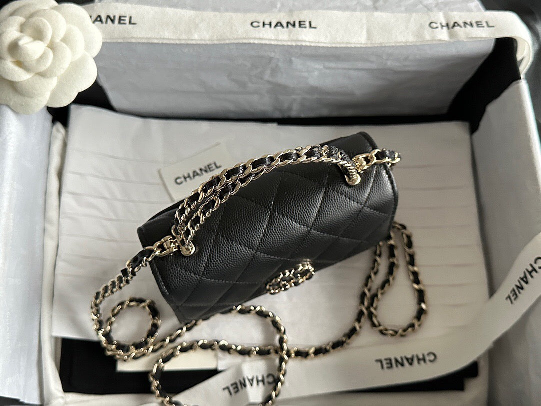 26SS NEW handle Kelly black gold leather vertical handbag