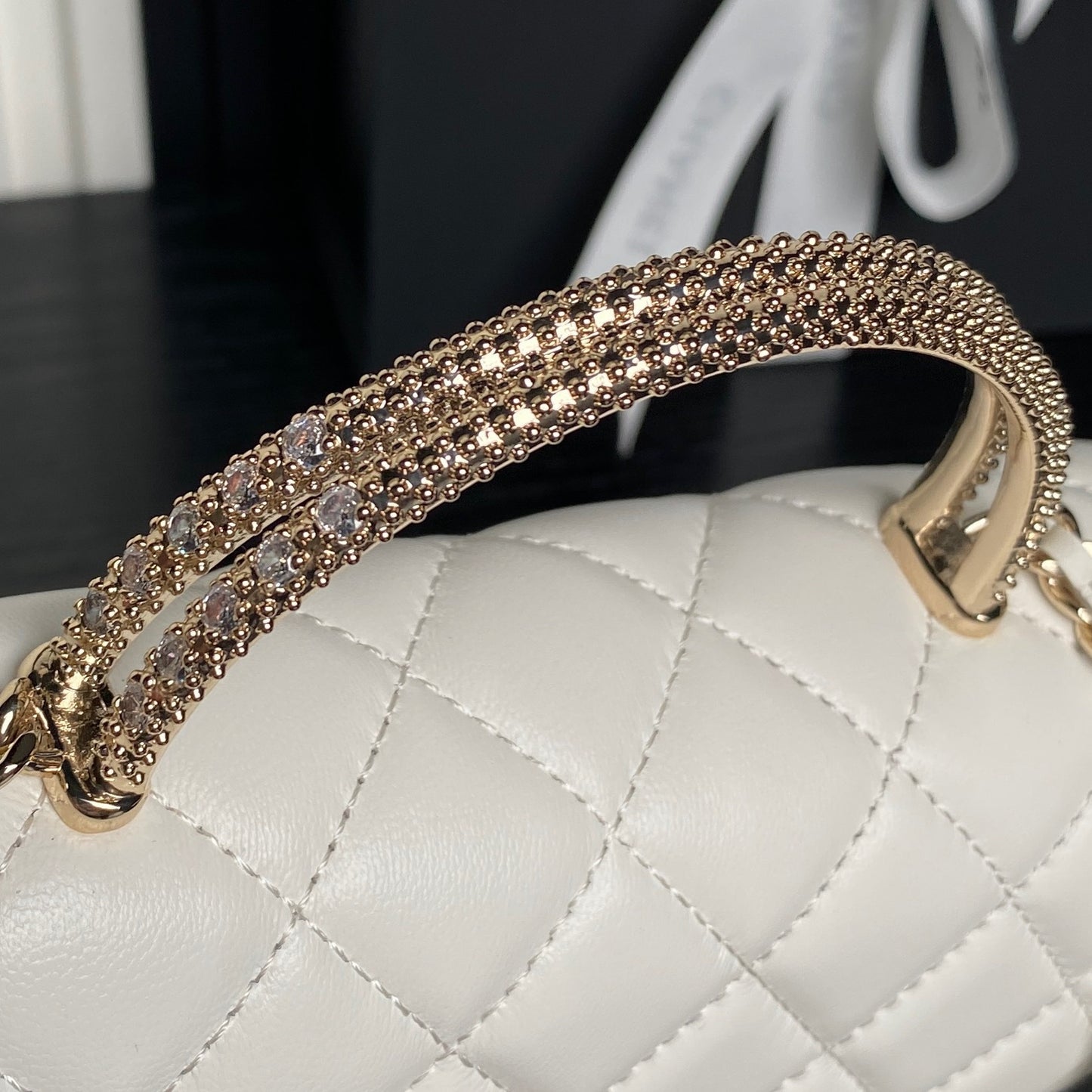 26SS NEW rhinestone handle handbag