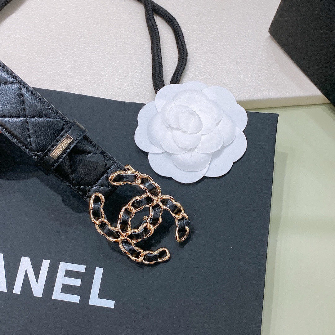 26SS NUEVO cinturón de piel de oveja con hebilla metálica 30mm