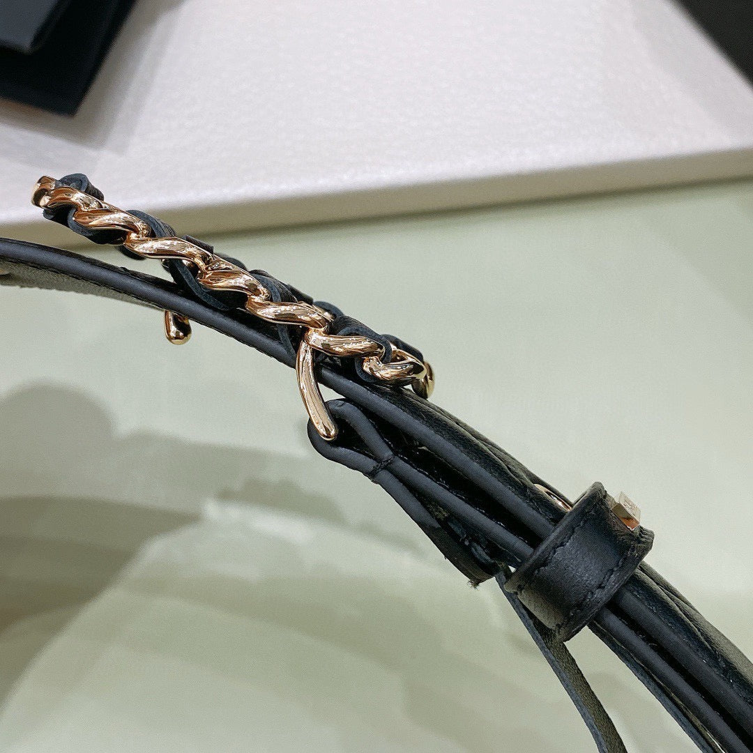 26SS NUEVO cinturón de piel de oveja con hebilla metálica 30mm