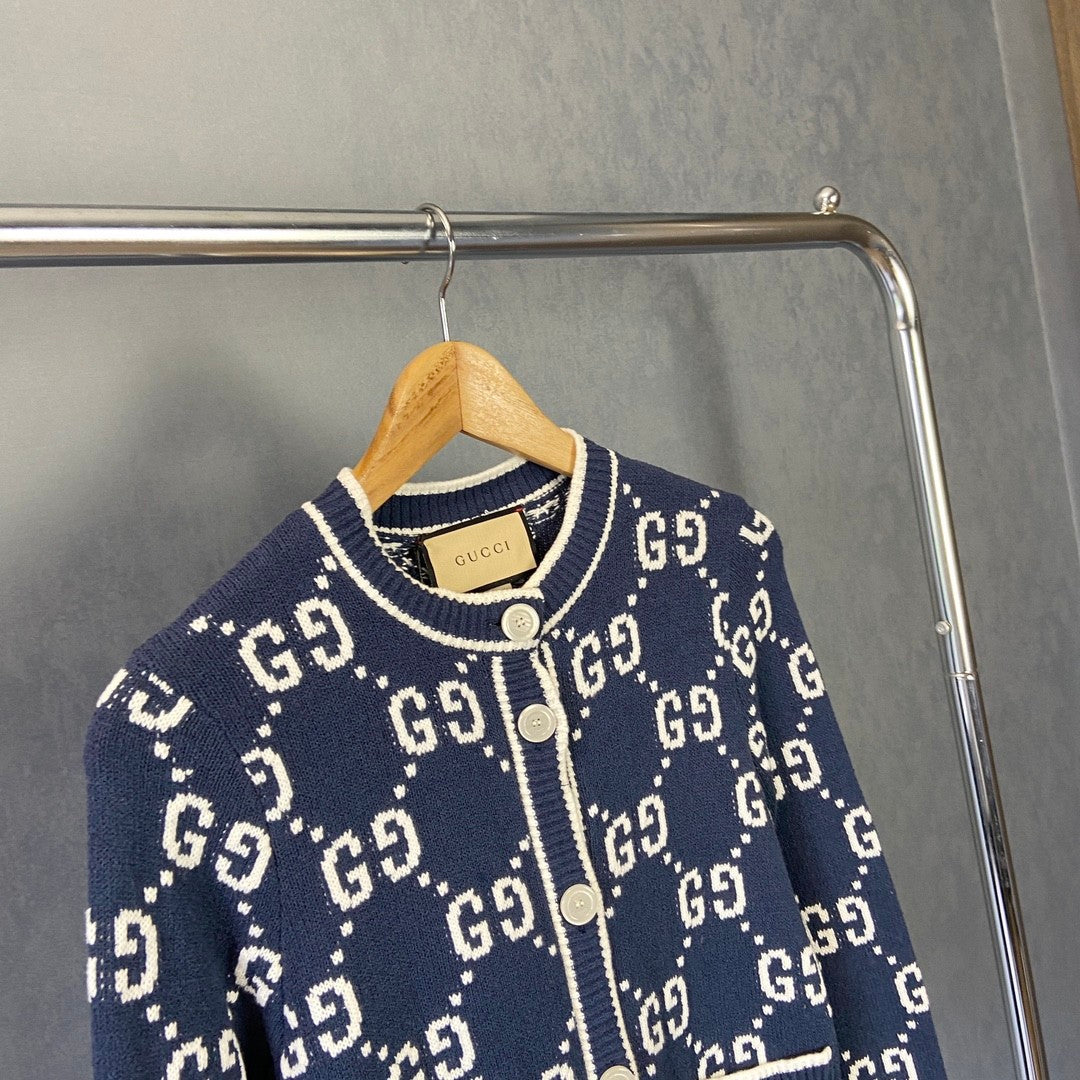 25FW New logo full of flowers knitted cardigan