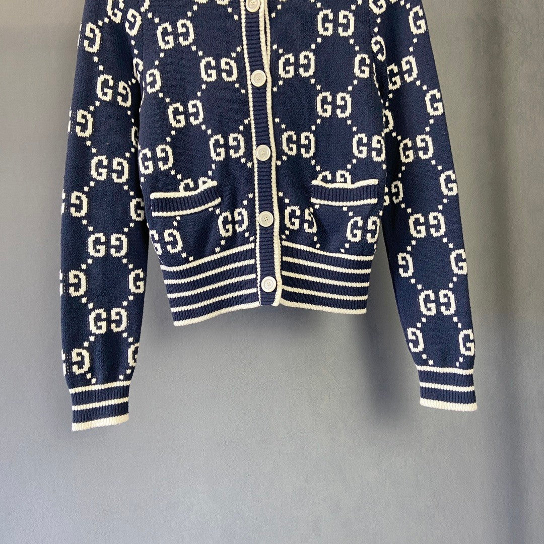 25FW New logo full of flowers knitted cardigan