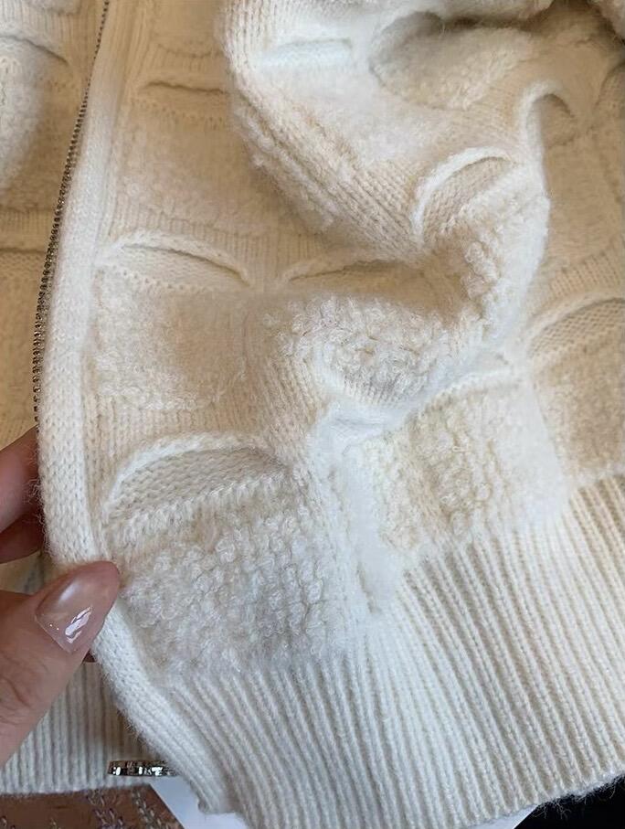 25FW latest black logo embroidered cardigan