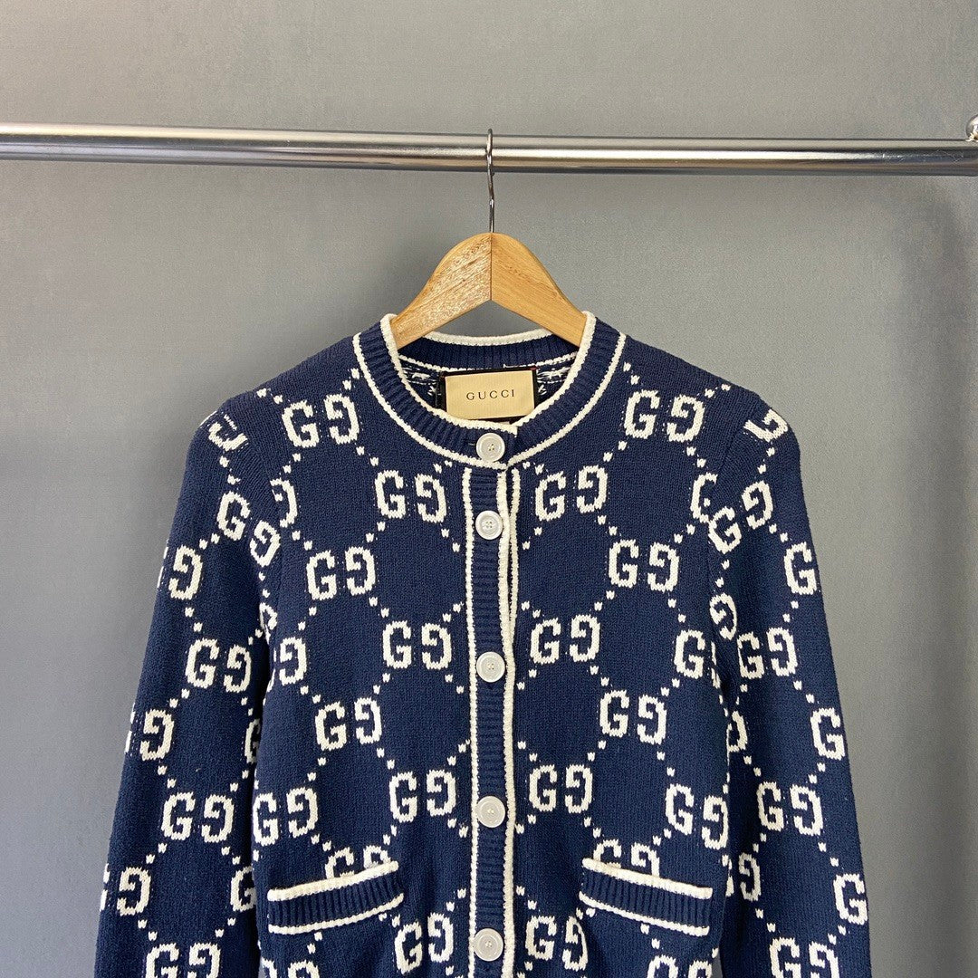 25FW New logo full of flowers knitted cardigan