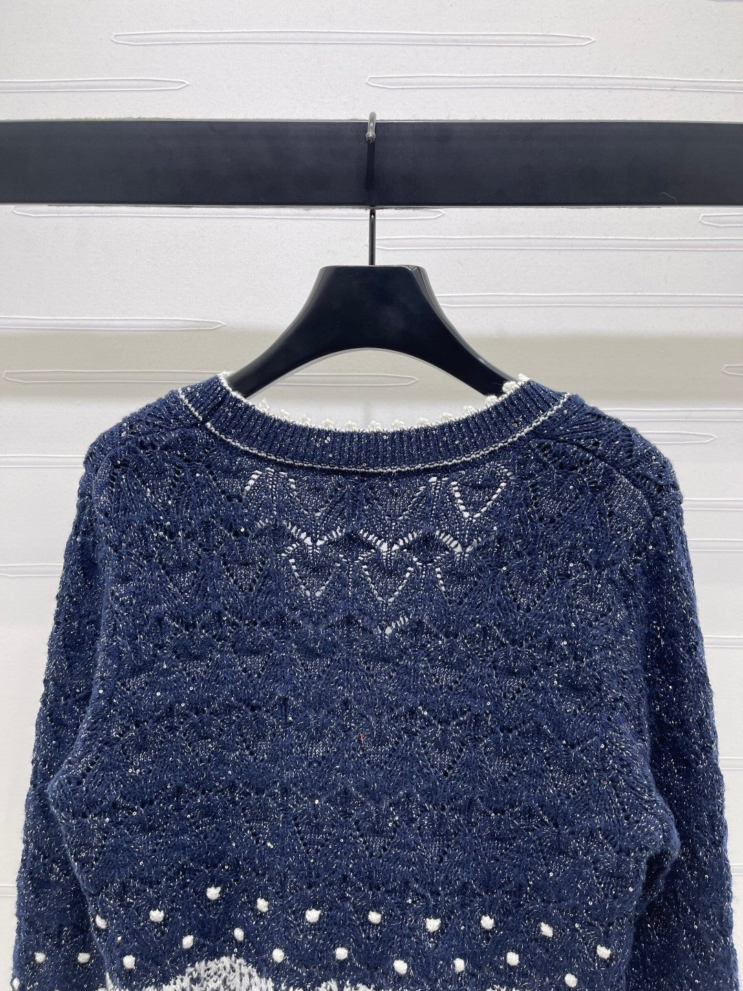 25FW New black and white gradient knitted cardigan