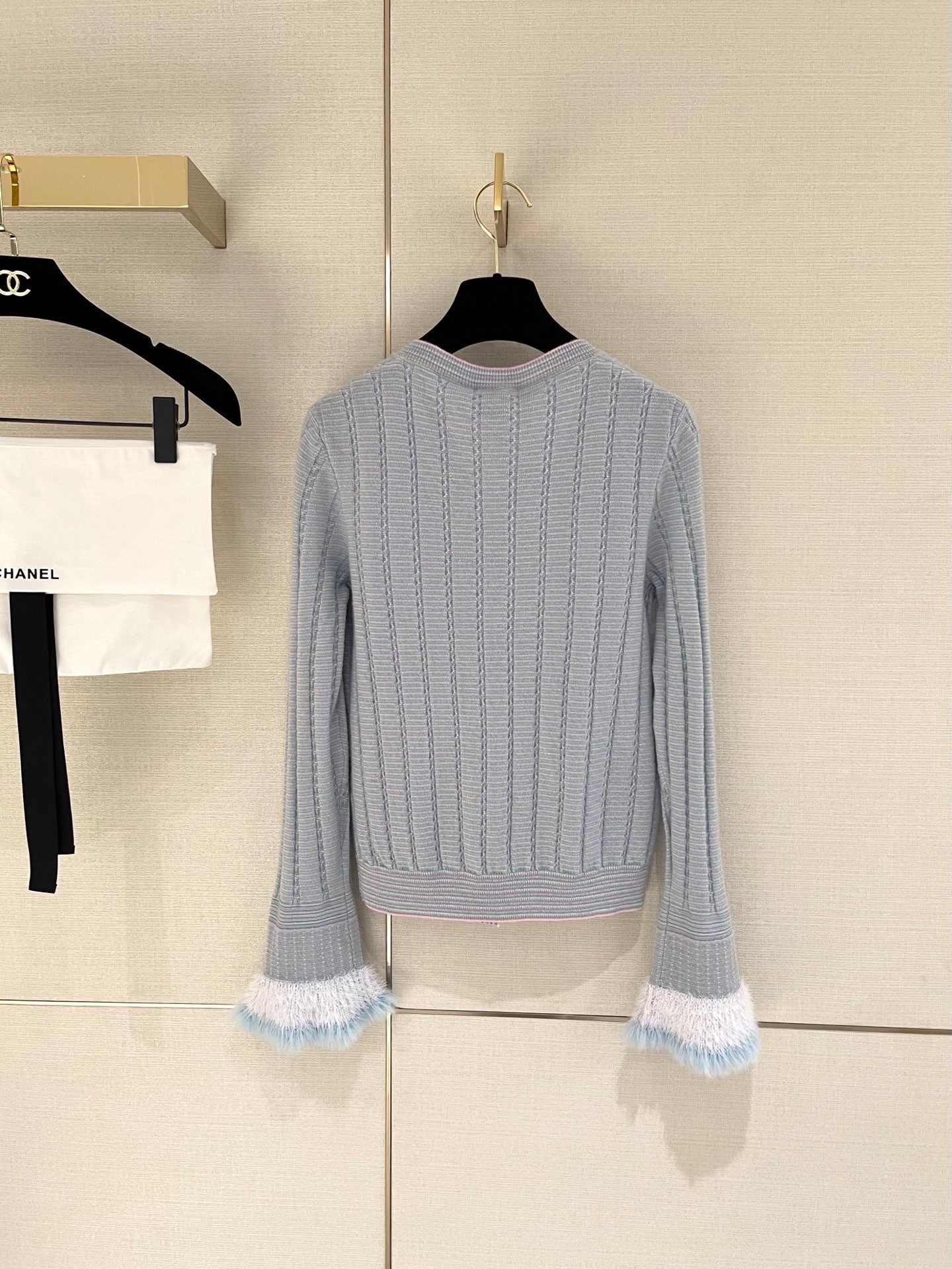 25FW New Blue tassel customization knitted cardigan