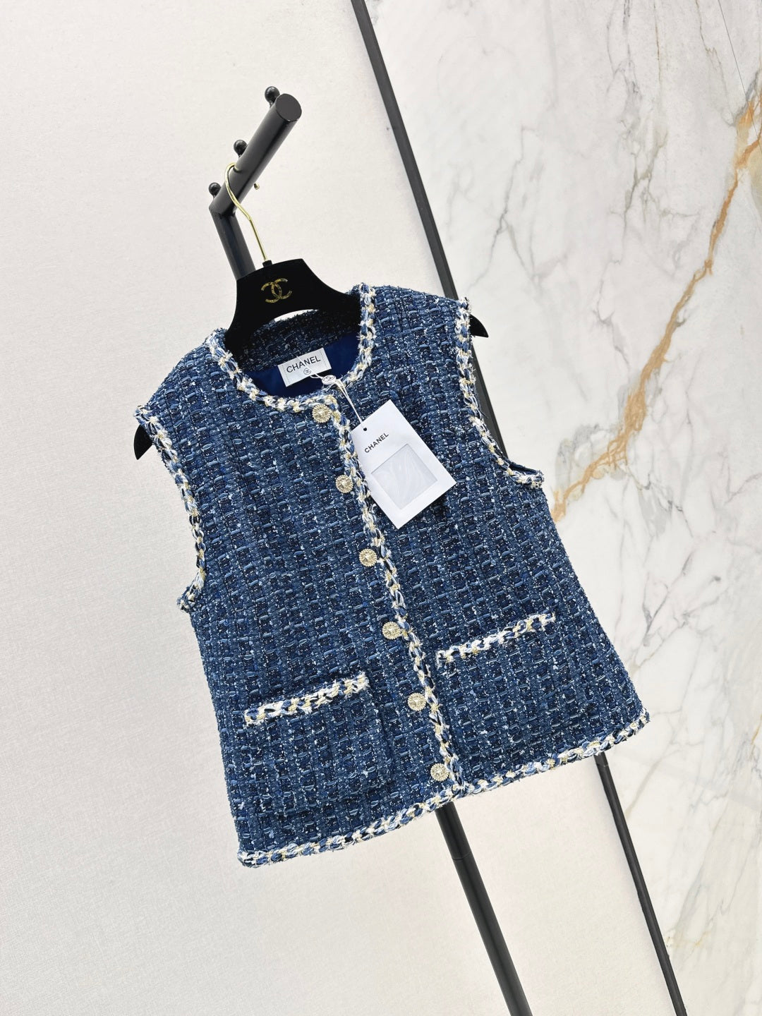 26SS neue ärmellose Weste aus Tweed