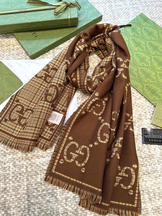 25FW NEW classic double G printed cashmere scarf