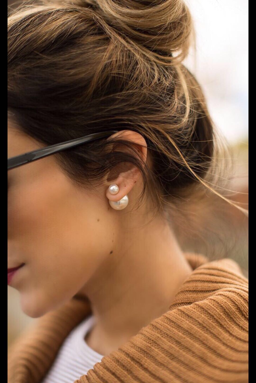 25FW New Small and large pearl earrings