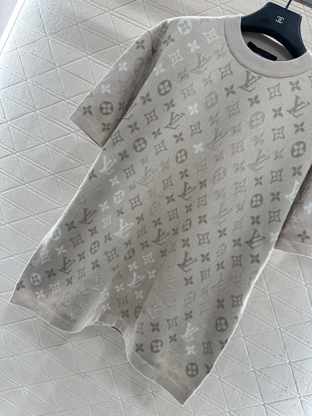 2025FW new letter jacquard knitted short sleeves