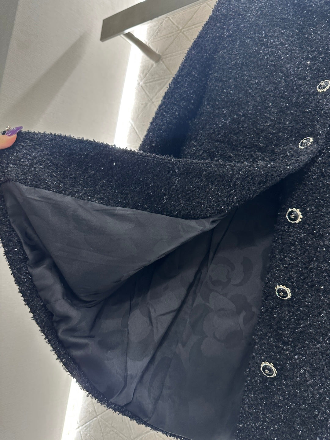 25FW new stand collar woven mid-length jacket