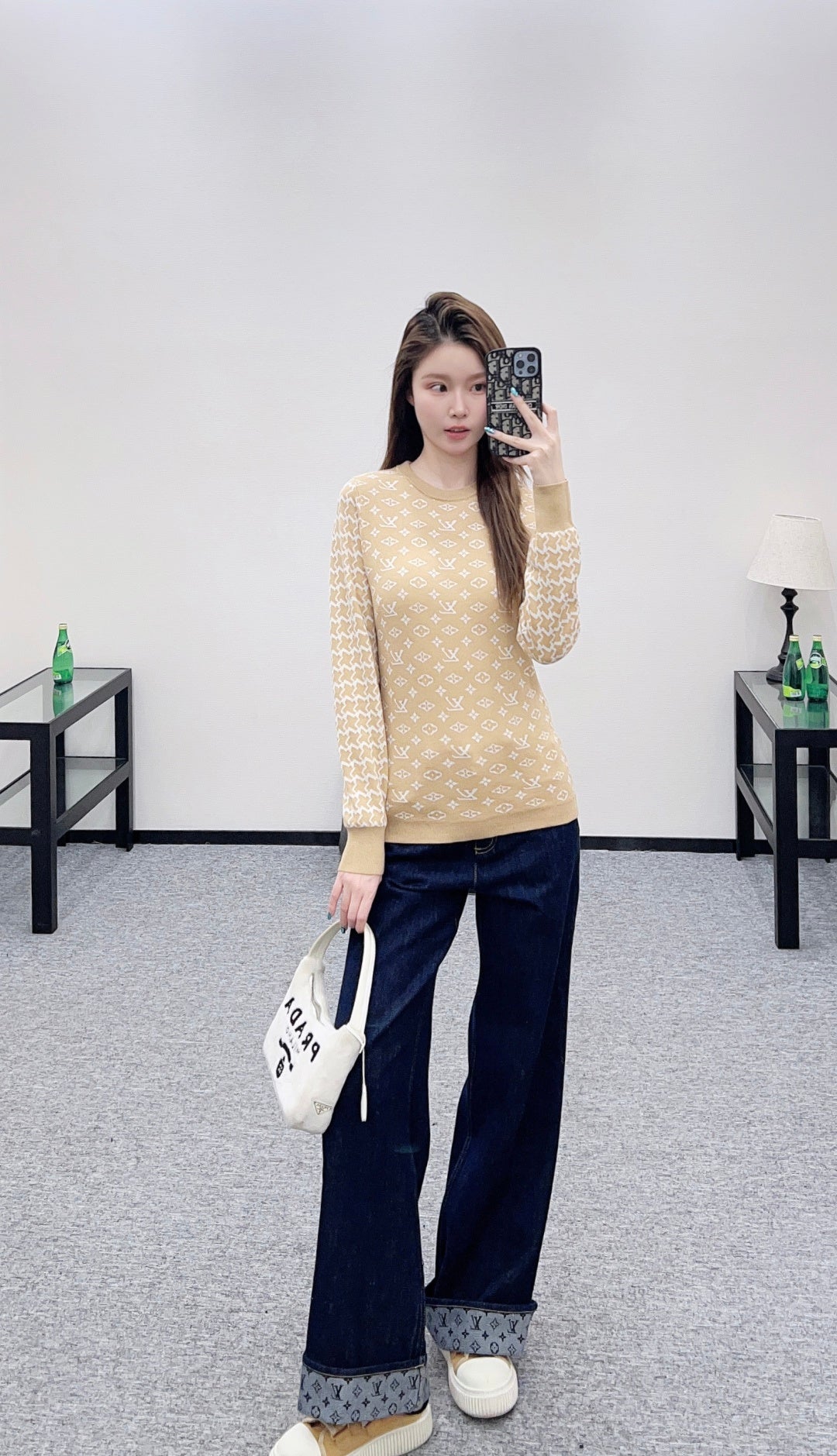 2025FW new jacquard round neck long-sleeved sweater