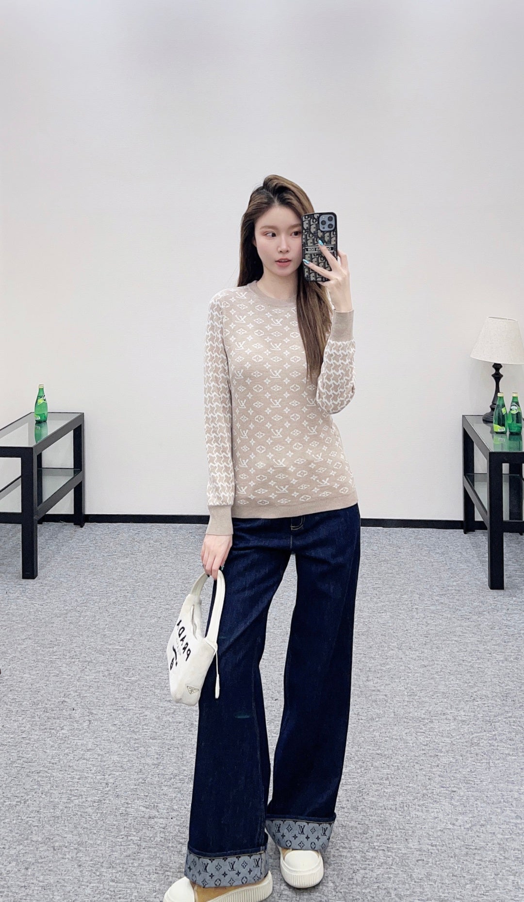 2025FW new jacquard round neck long-sleeved sweater