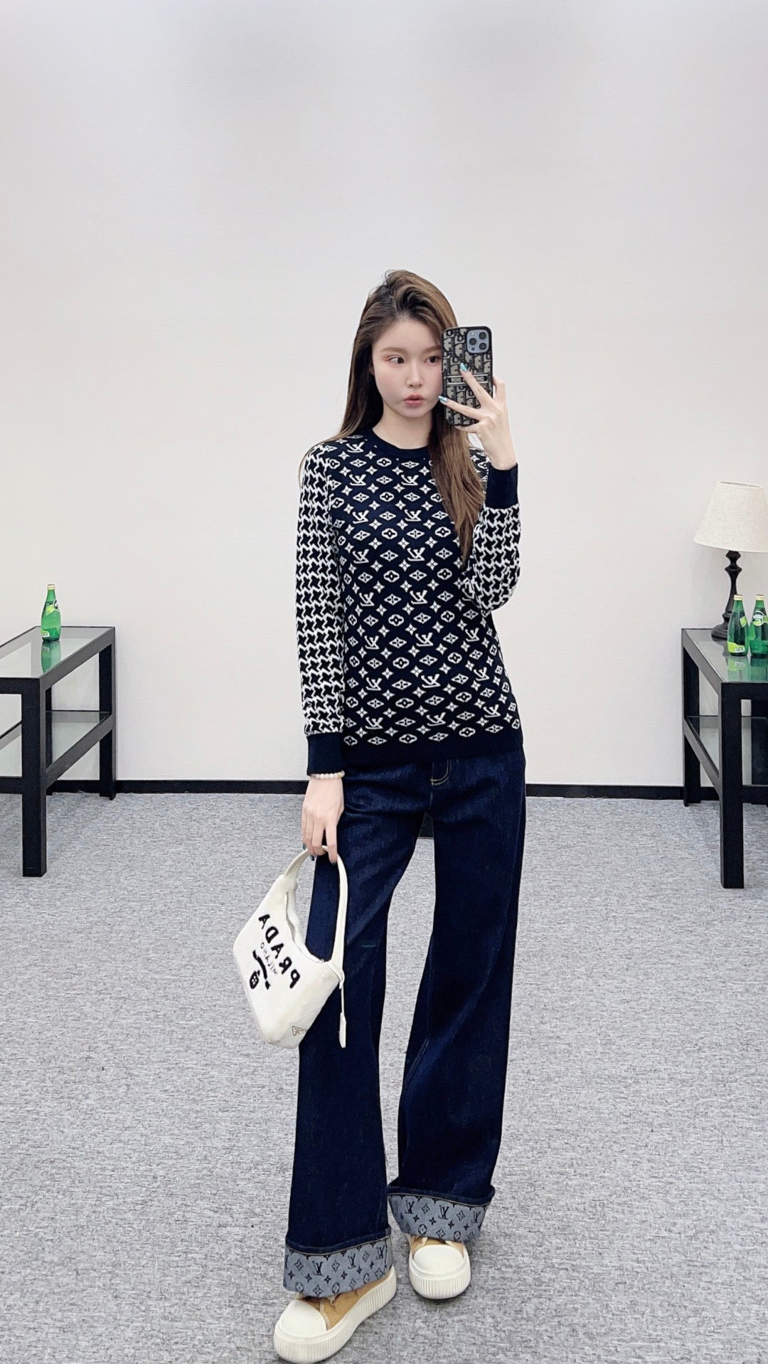 2025FW new jacquard round neck long-sleeved sweater