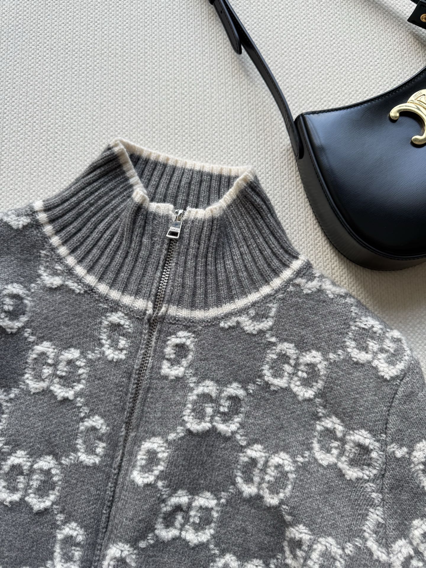 🔥HOT🔥25FW autumn and winter new model stand collar all-print zipper cardigan