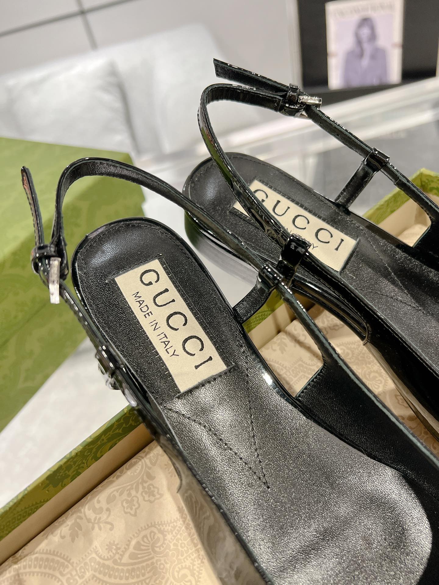 25FW slingback flats with crystal diamond blingbling