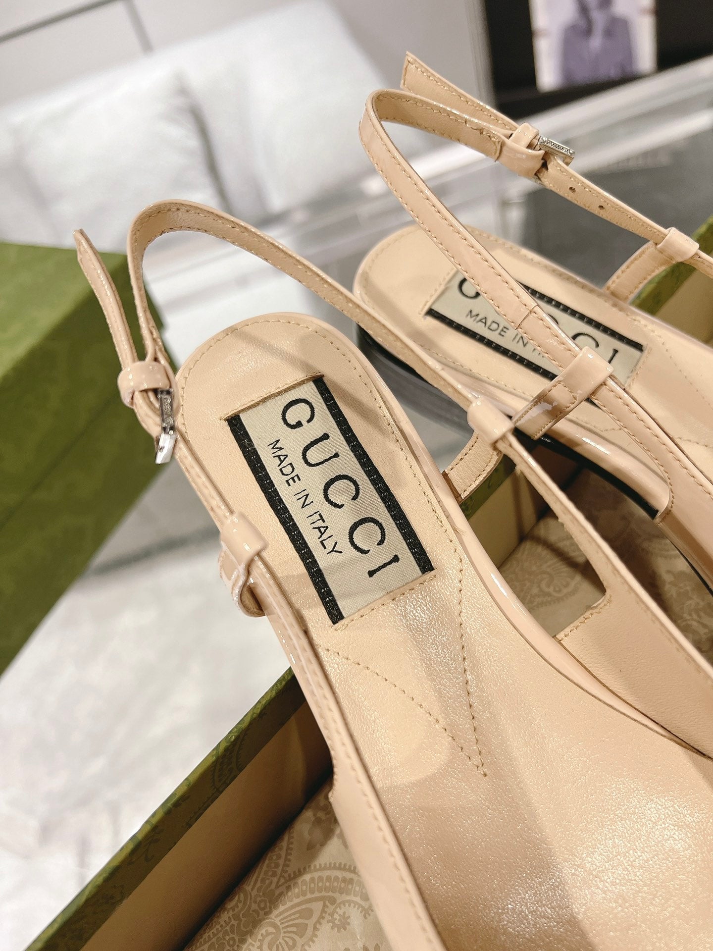 25FW slingback flats with crystal diamond blingbling