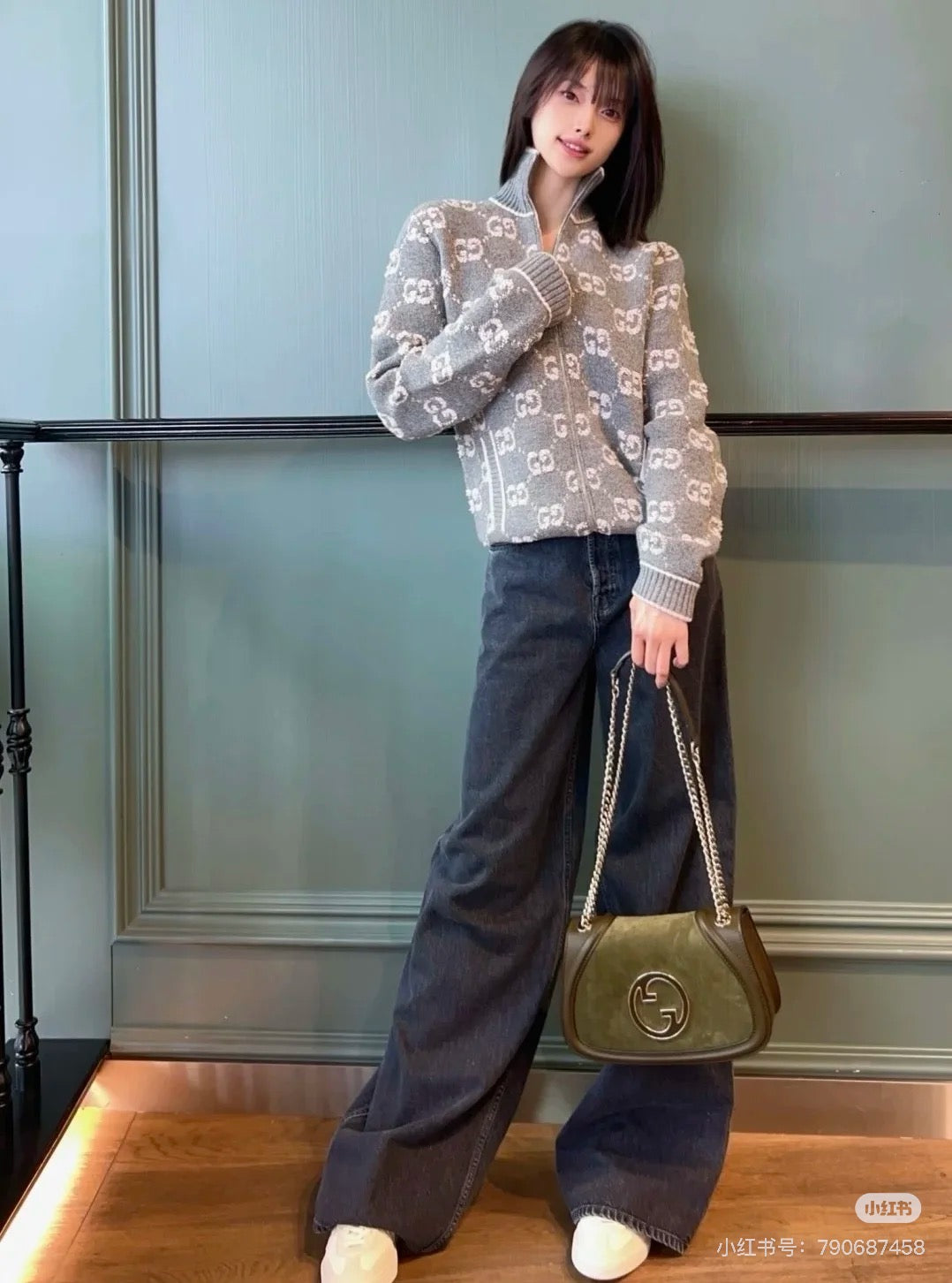 🔥HOT🔥25FW autumn and winter new model stand collar all-print zipper cardigan