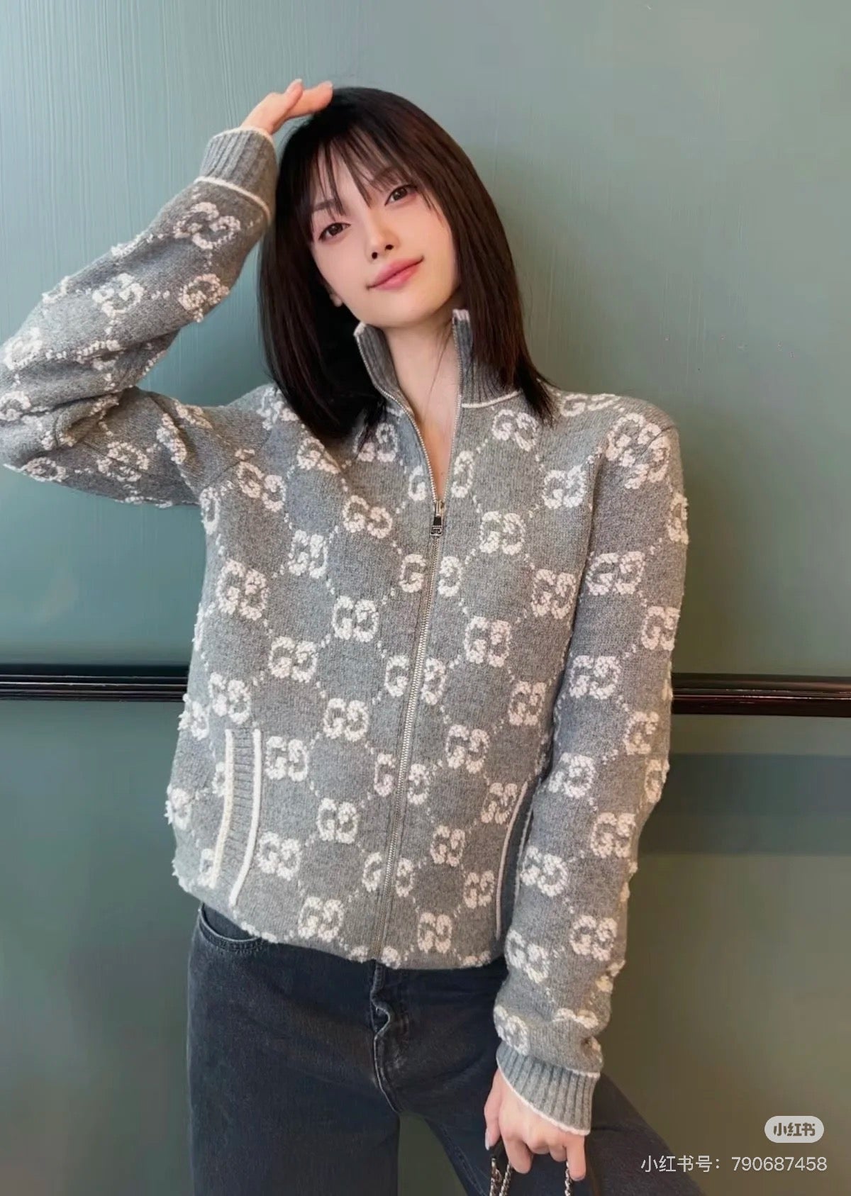 🔥HOT🔥25FW autumn and winter new model stand collar all-print zipper cardigan