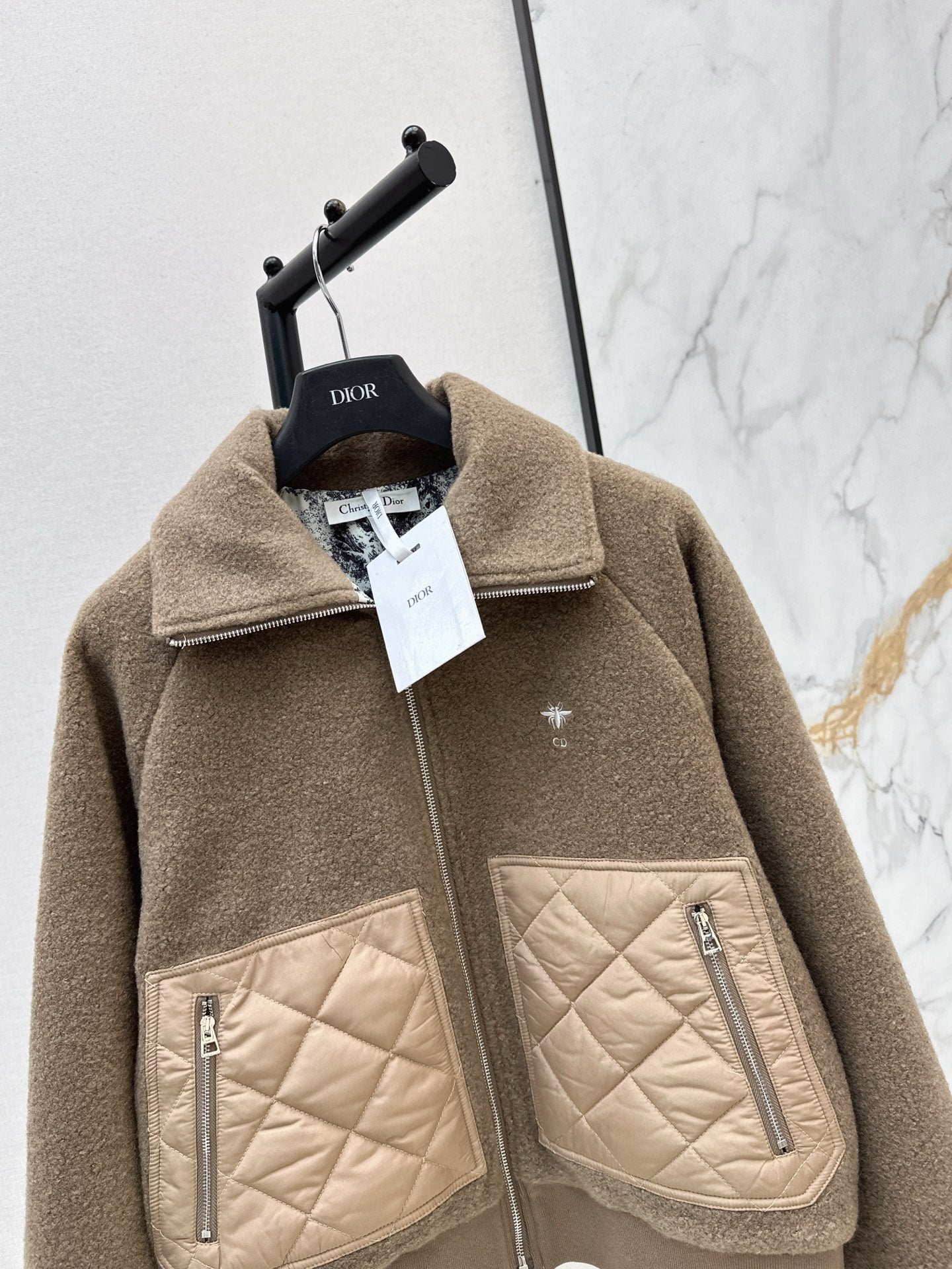 25FW autumn and winter latest style spliced pocket woolen jacket