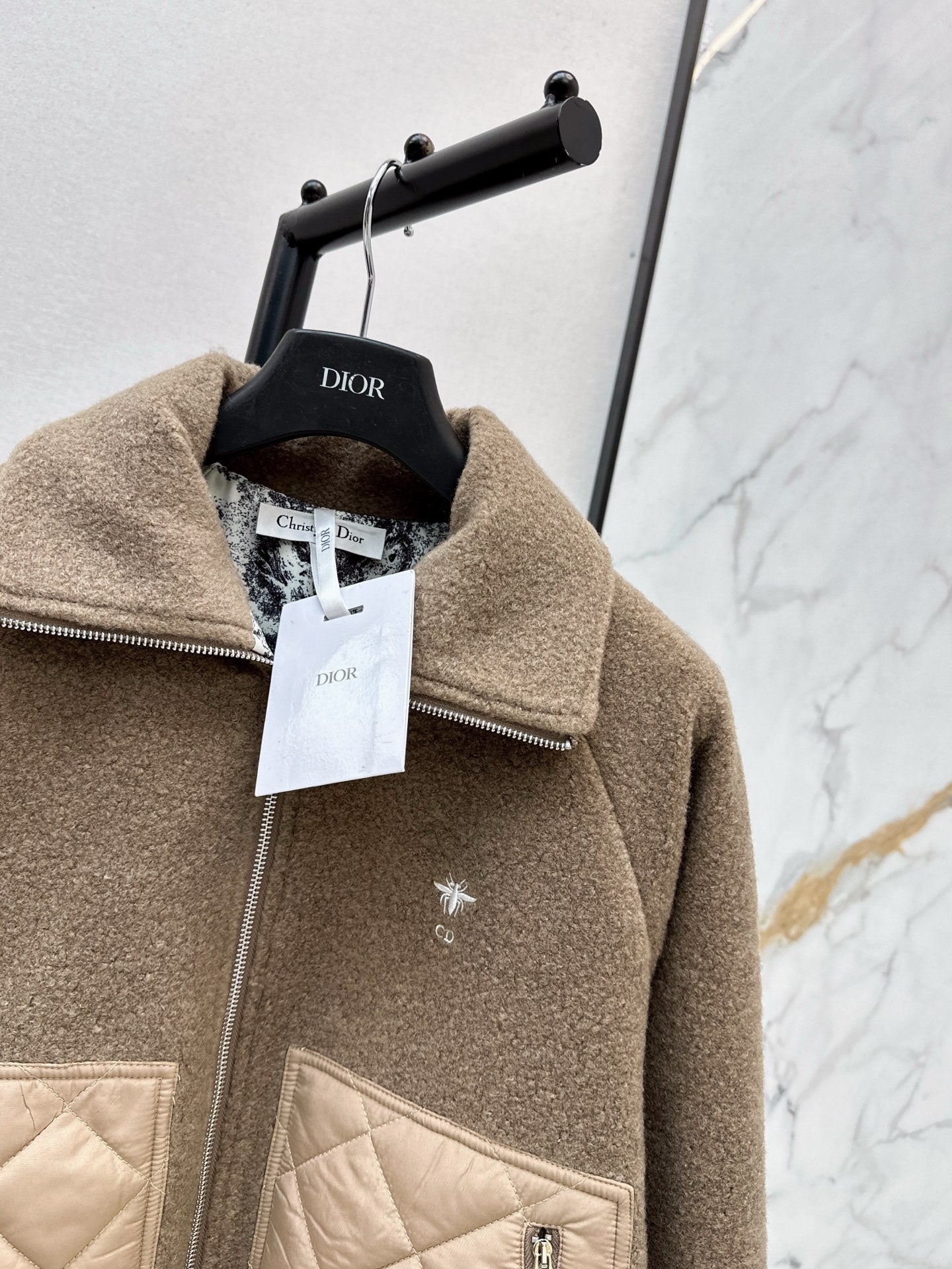 25FW autumn and winter latest style spliced pocket woolen jacket