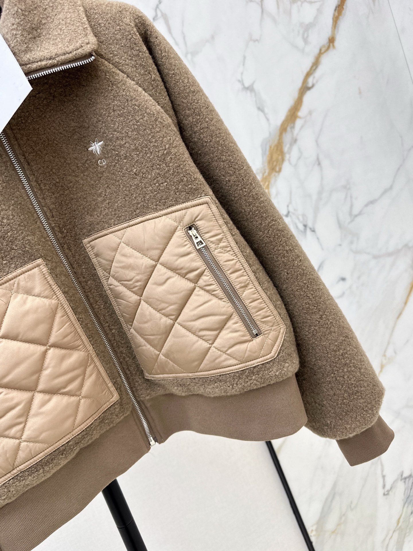 25FW autumn and winter latest style spliced pocket woolen jacket