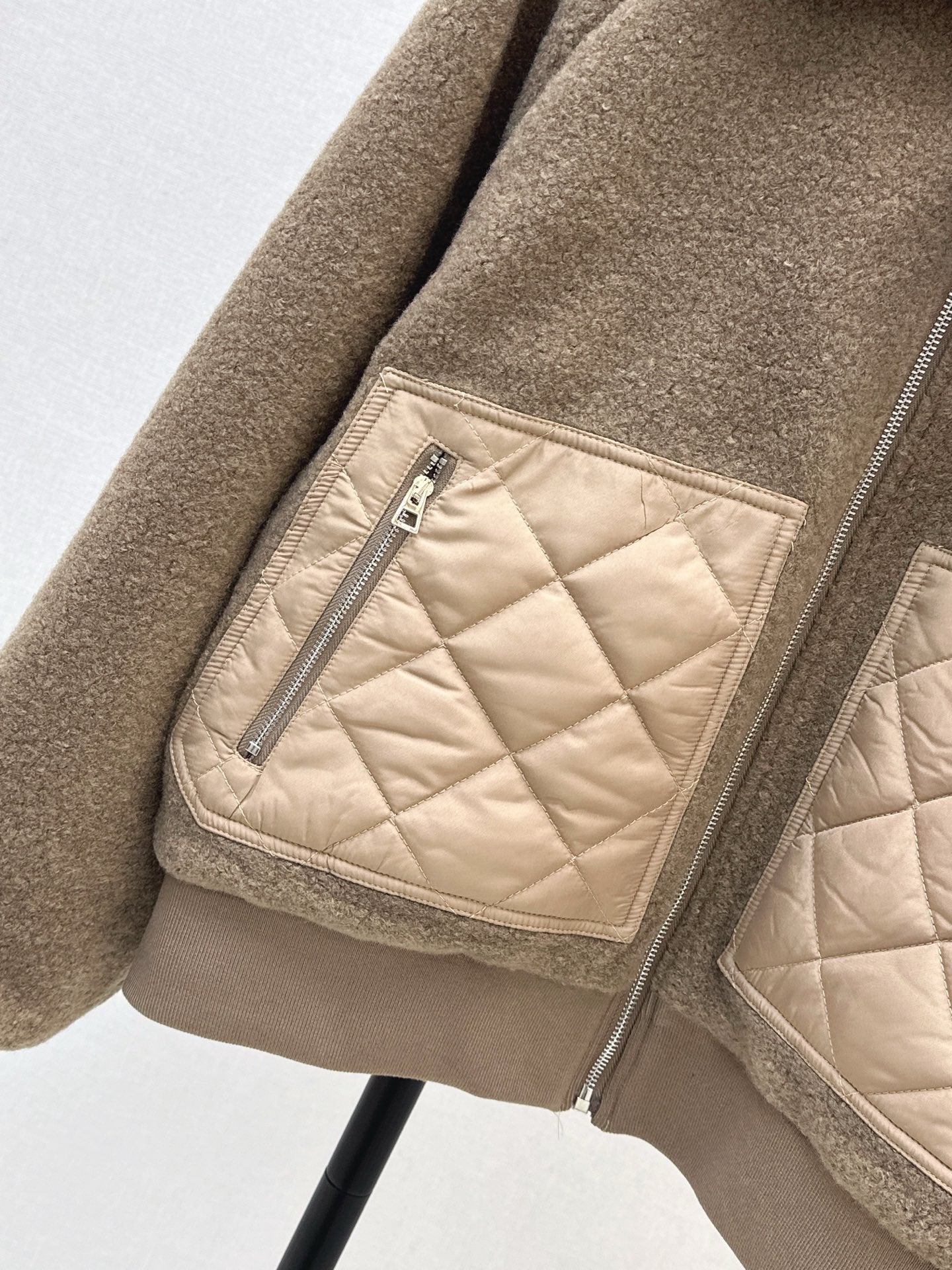 25FW autumn and winter latest style spliced pocket woolen jacket