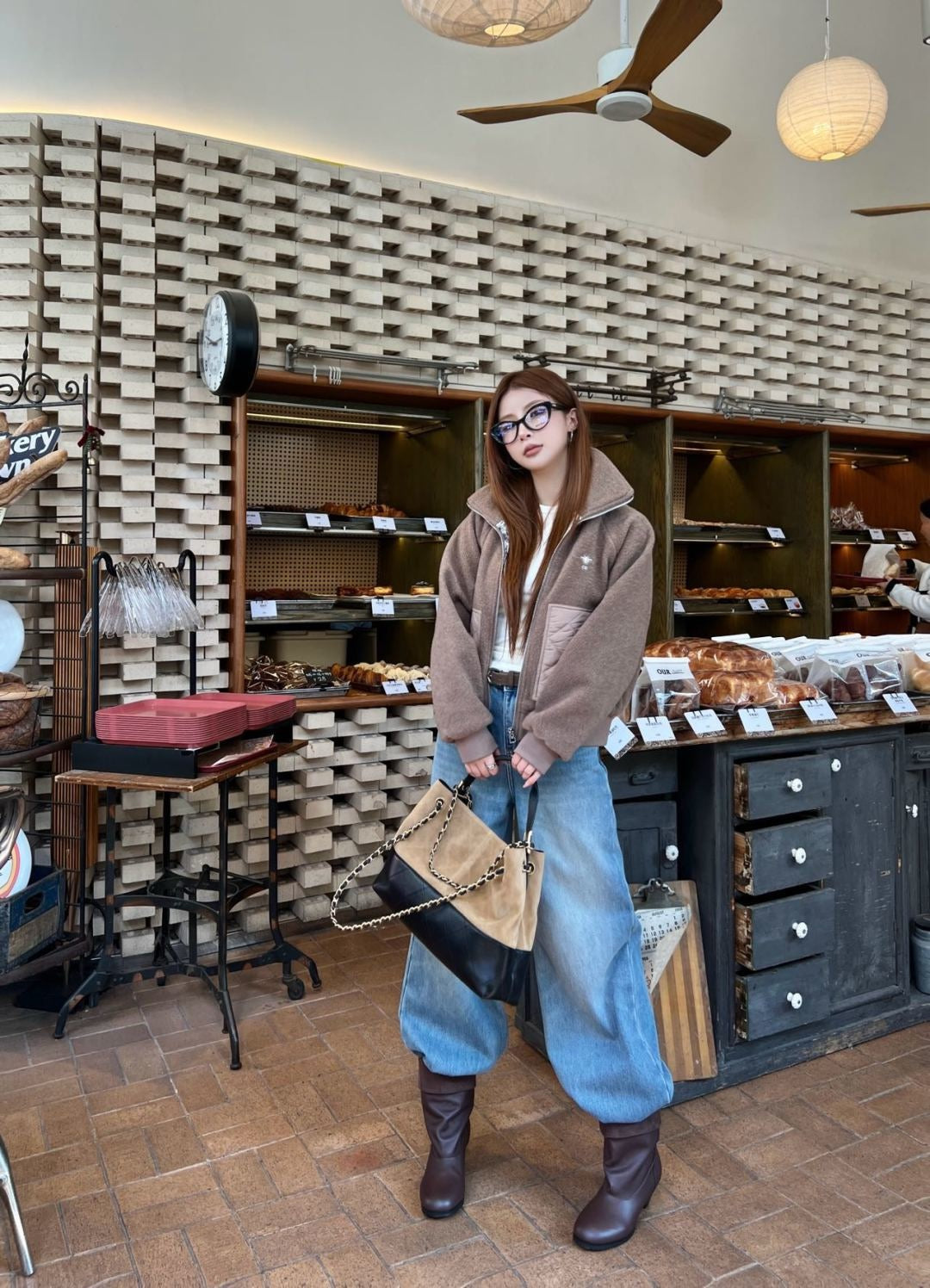 25FW autumn and winter latest style spliced pocket woolen jacket