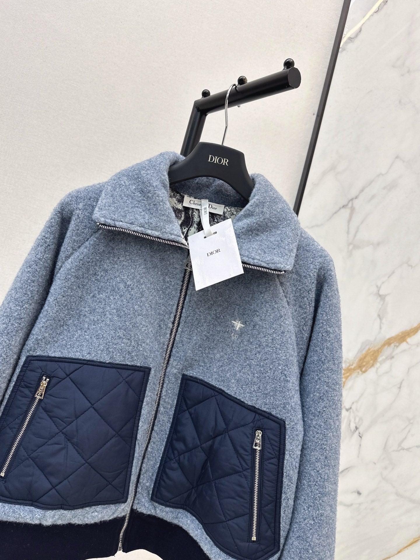 25FW autumn and winter latest style spliced pocket woolen jacket