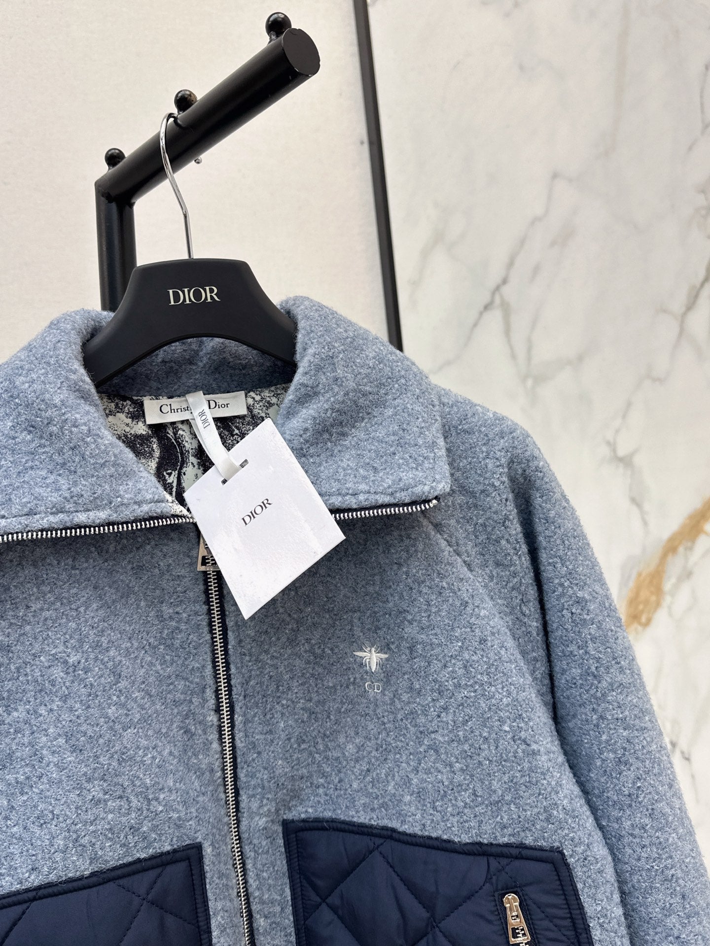 25FW autumn and winter latest style spliced pocket woolen jacket