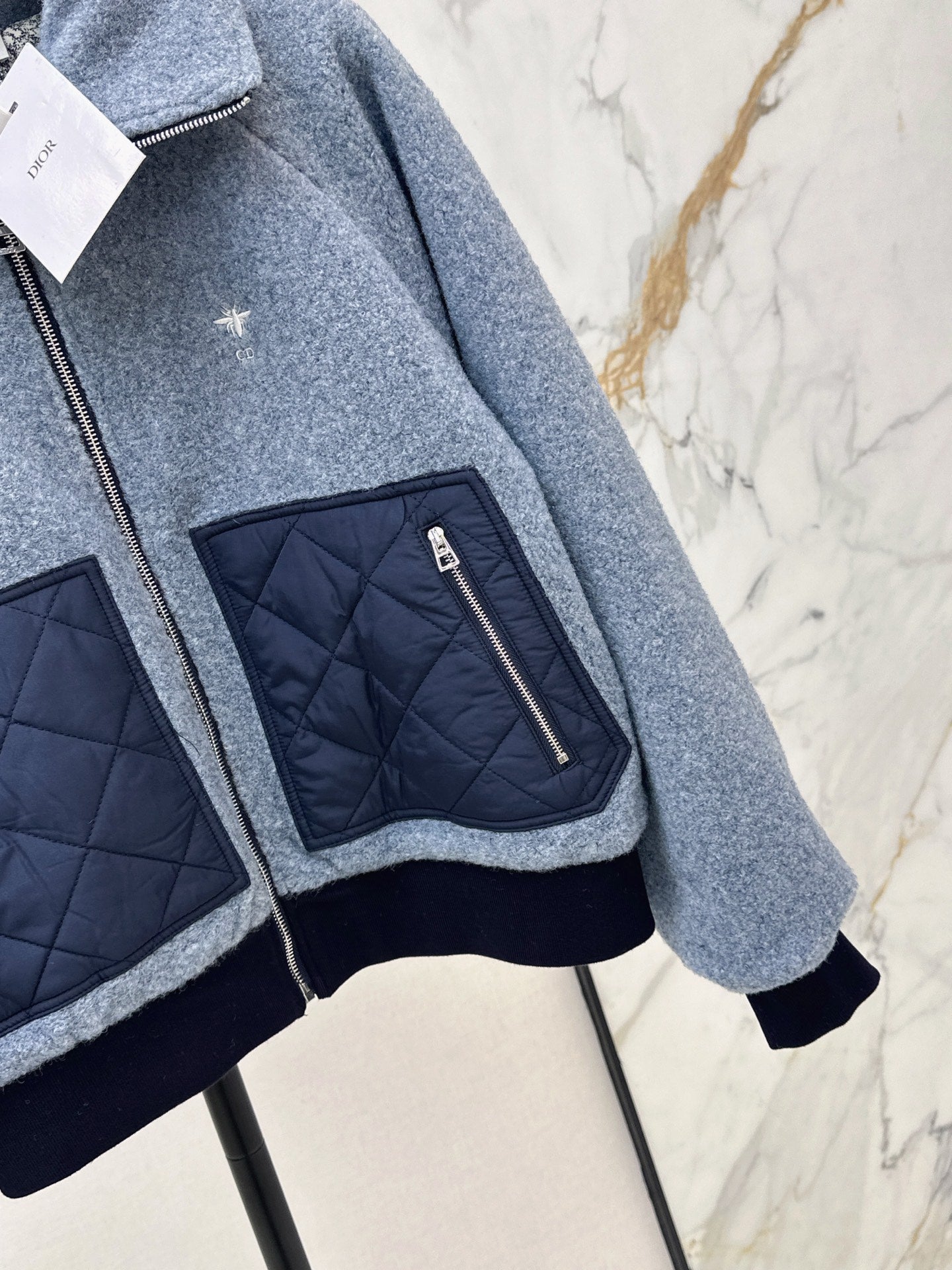 25FW autumn and winter latest style spliced pocket woolen jacket