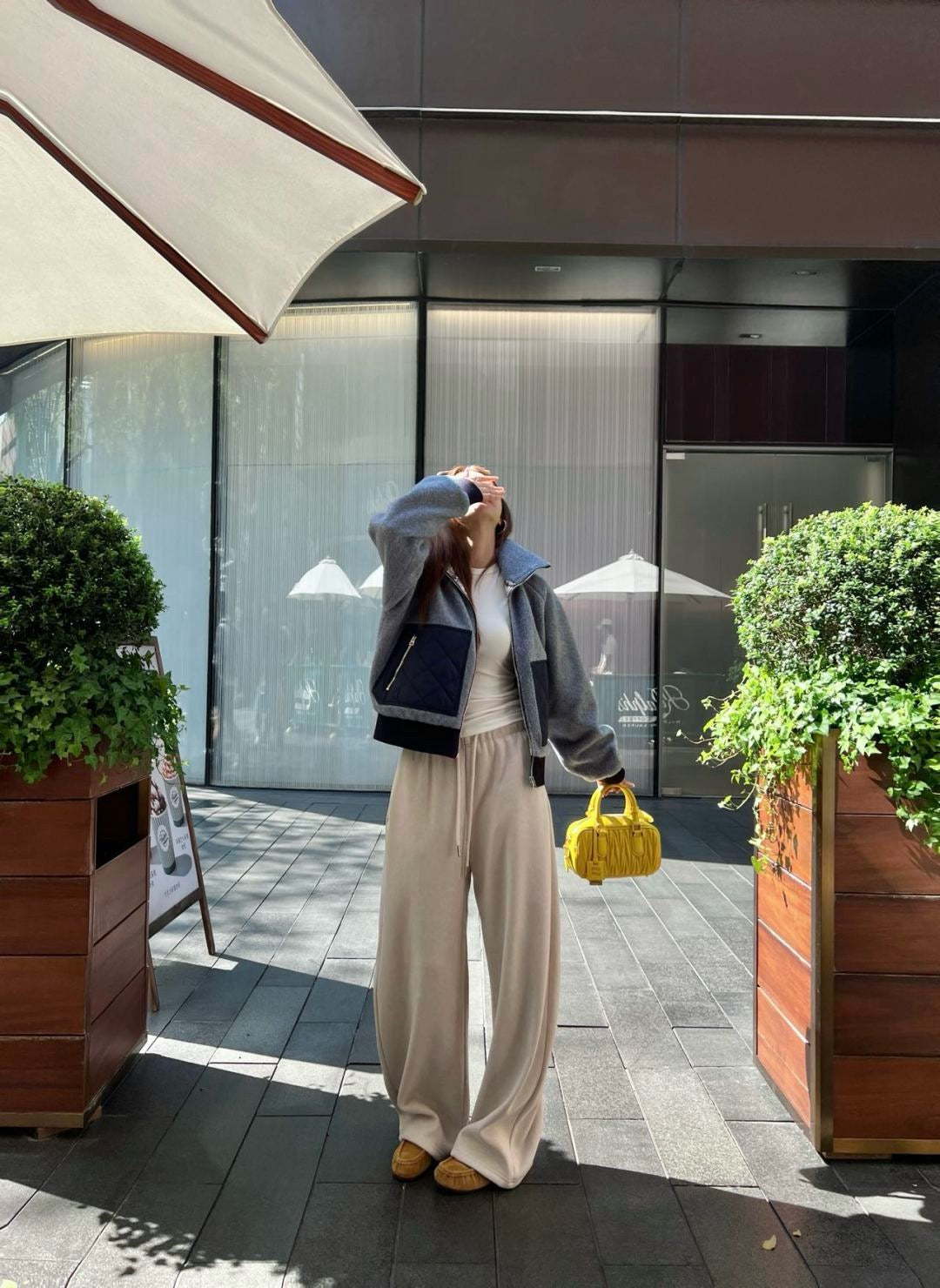 25FW autumn and winter latest style spliced pocket woolen jacket