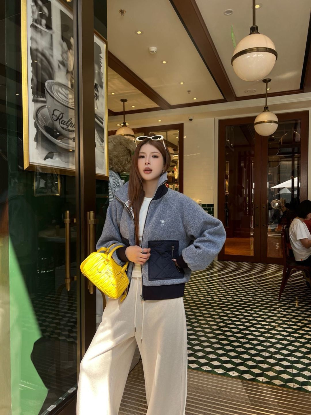 25FW autumn and winter latest style spliced pocket woolen jacket