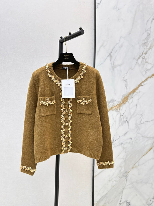 25FW autumn and winter latest heavyweight border cardigan