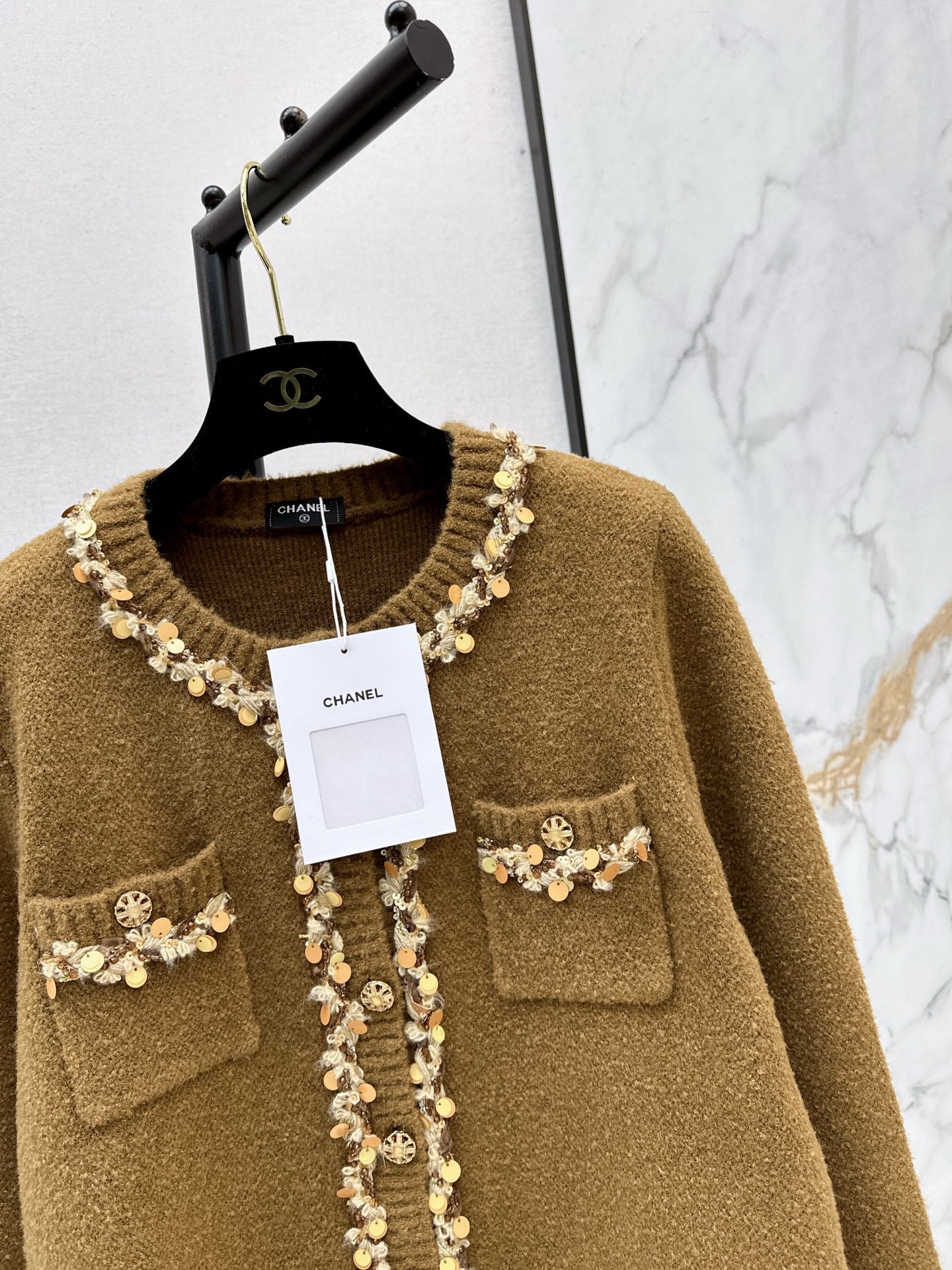 25FW autumn and winter latest heavyweight border cardigan