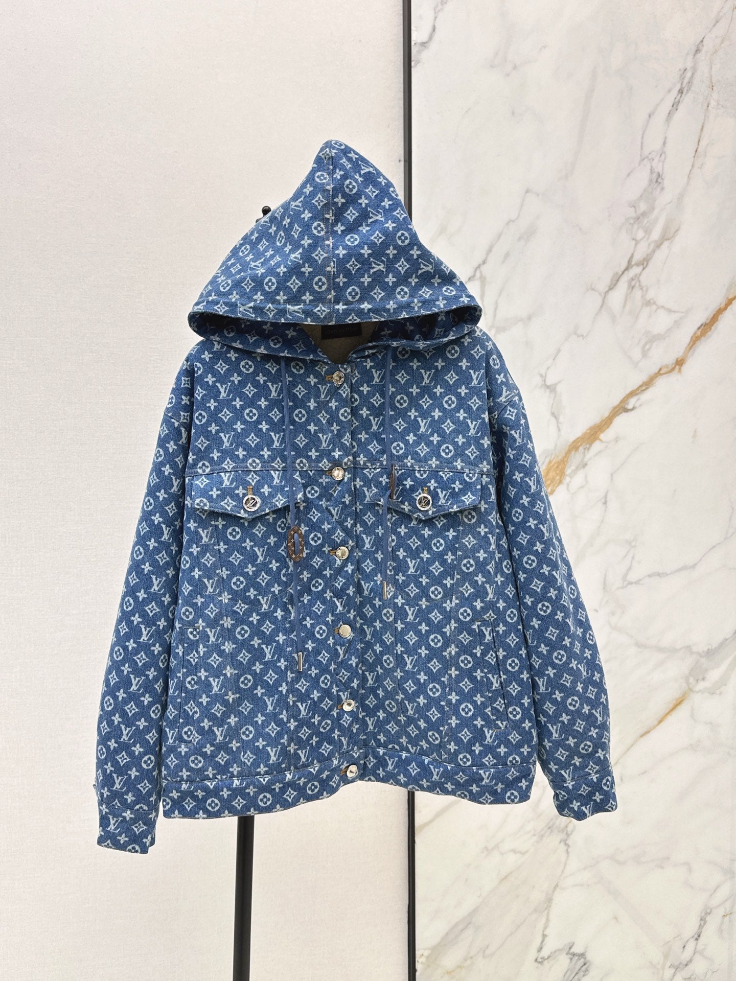 25FW new hooded teddy hair denim jacket