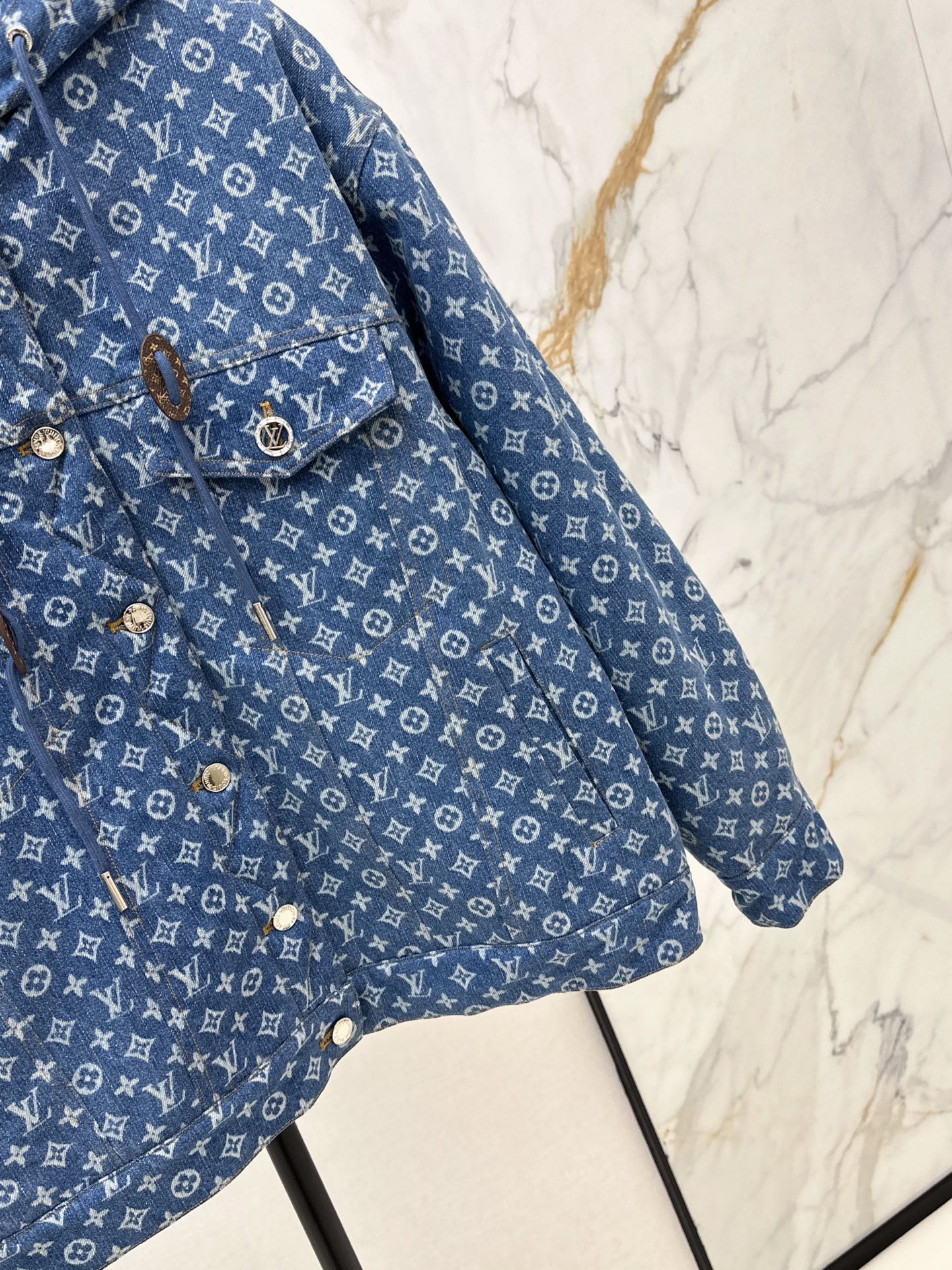 25FW new hooded teddy hair denim jacket