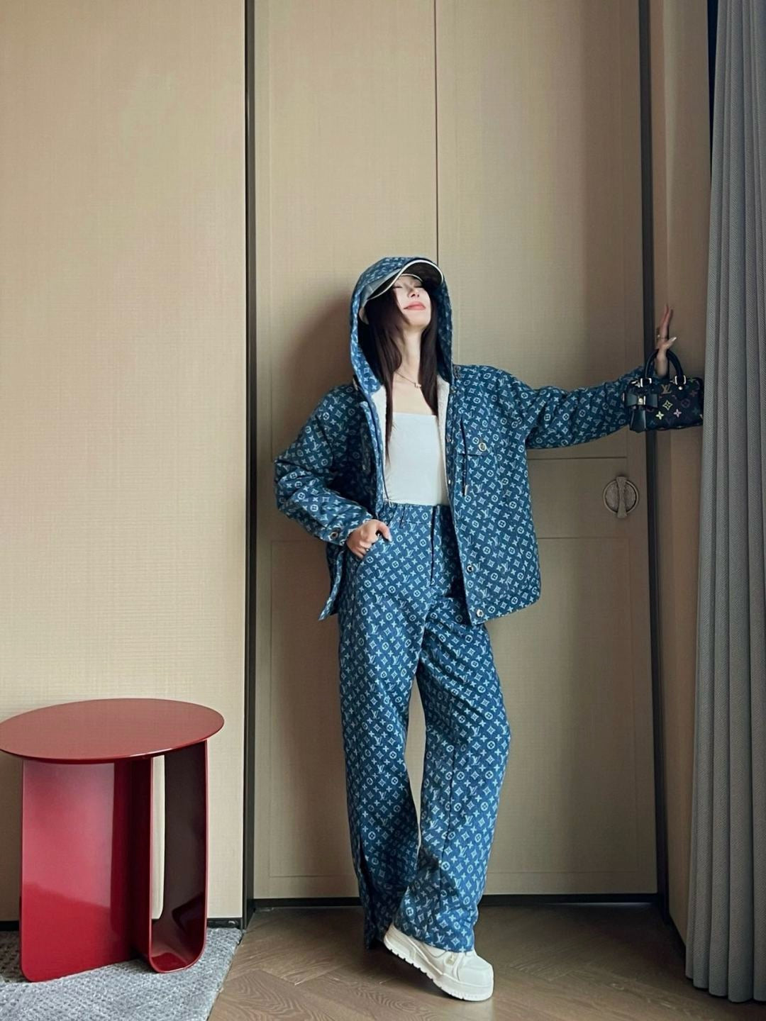 25FW new hooded teddy wool jeans