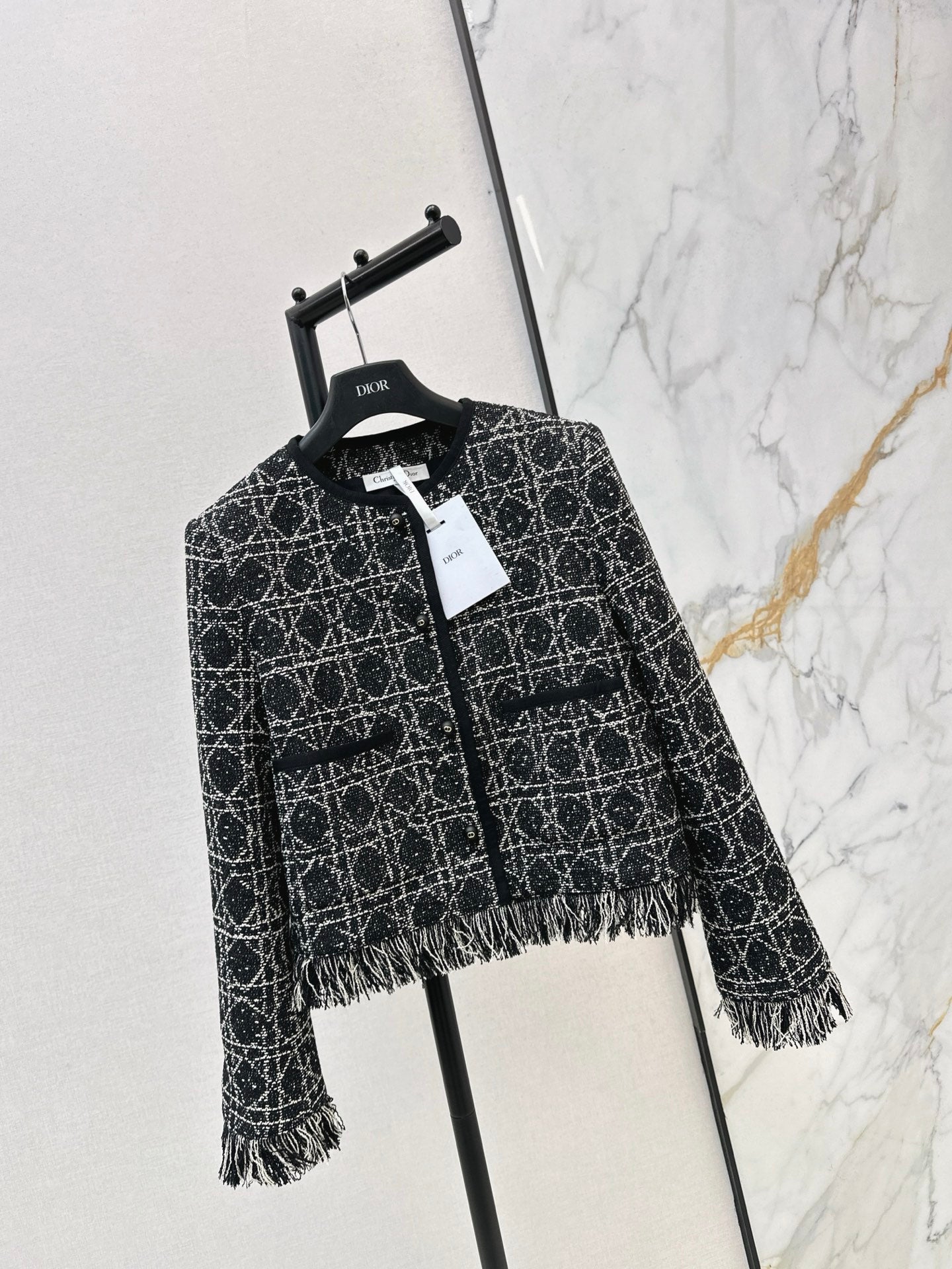 25FW New Princess Diana cannage hem tassels jacket