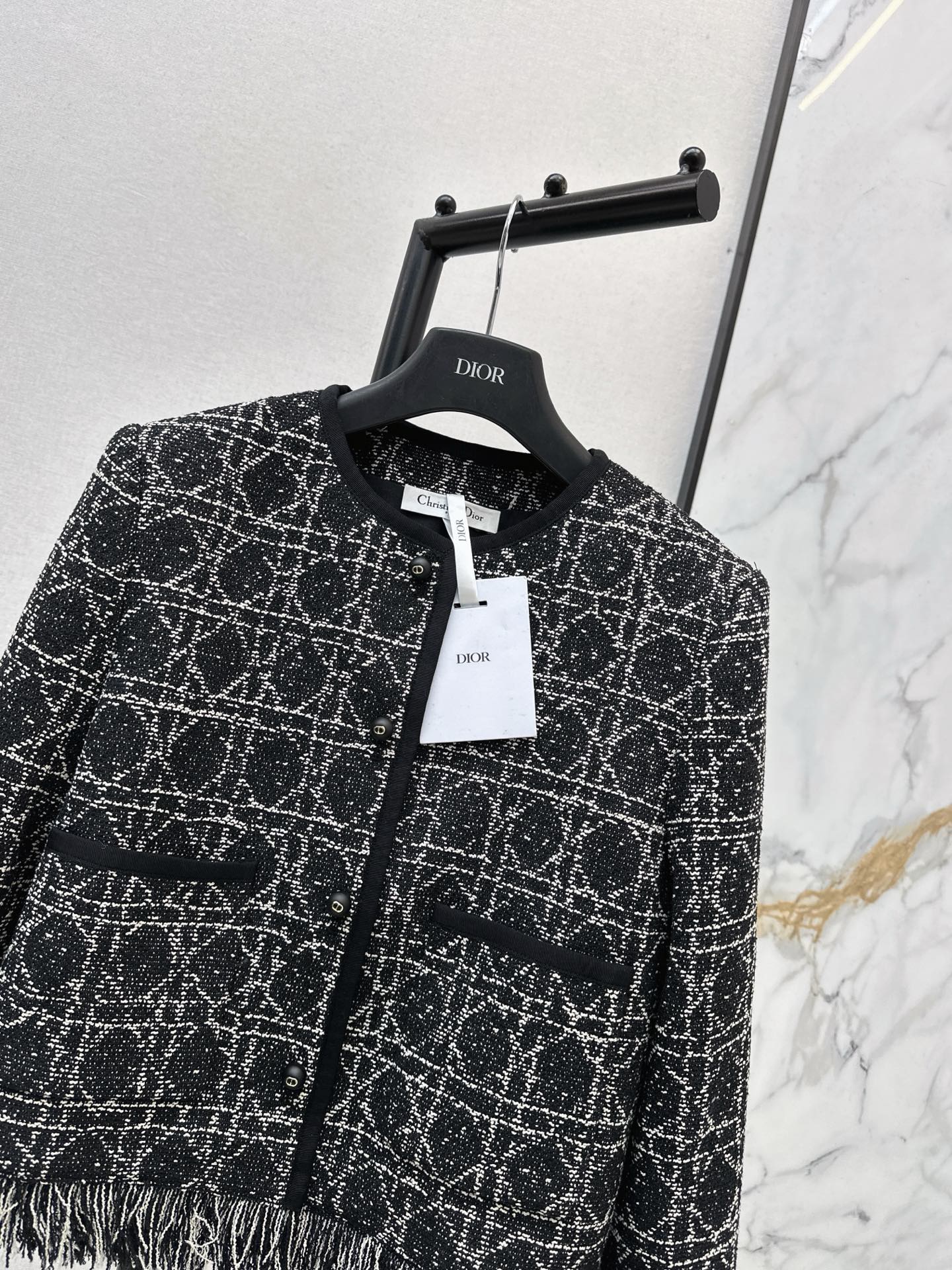 25FW New Princess Diana cannage hem tassels jacket