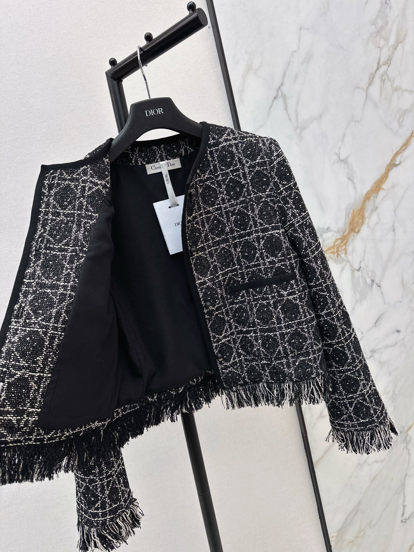 25FW New Princess Diana cannage hem tassels jacket