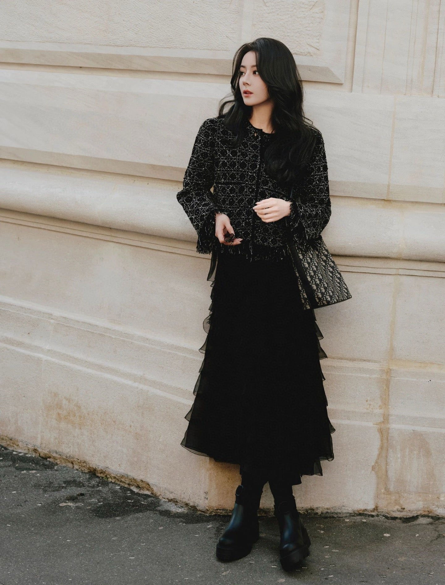 25FW New Princess Diana cannage hem tassels jacket