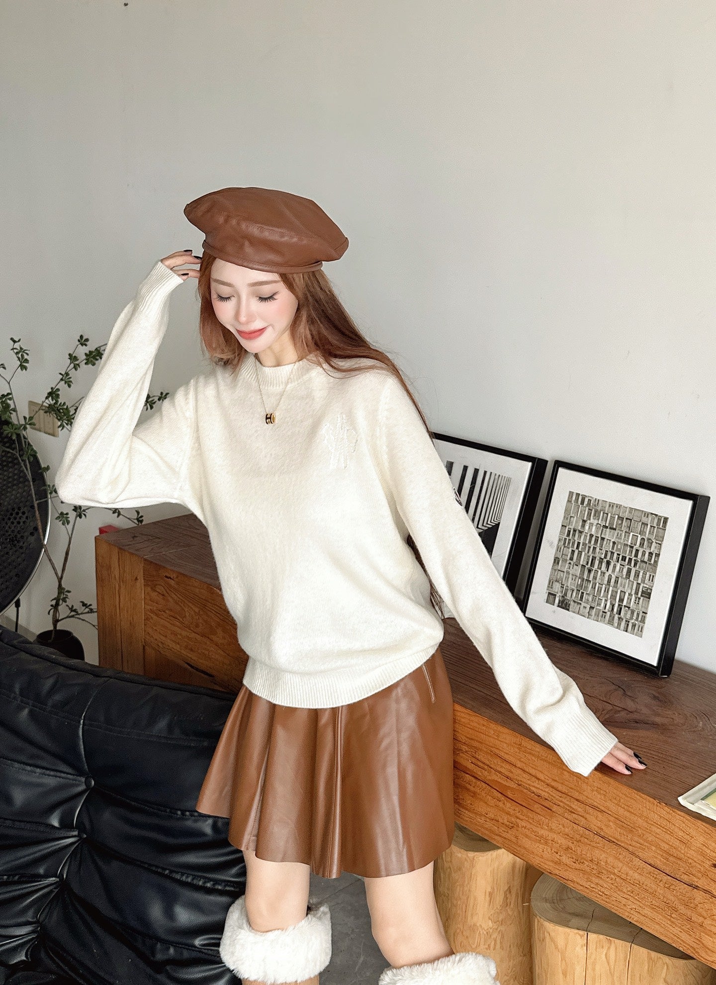 25FW new versatile round neck sweater