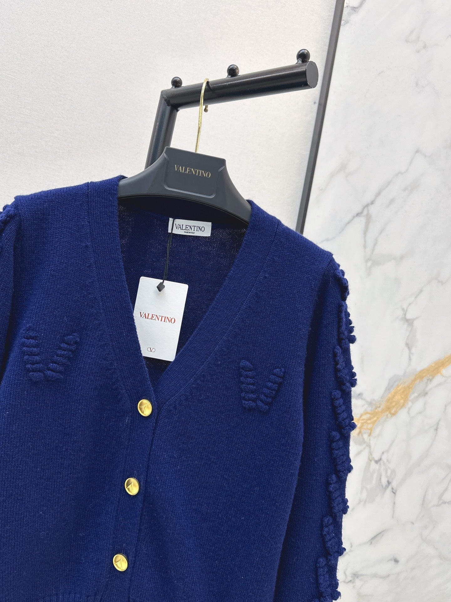 25FW autumn and winter latest three-dimensional crochet letter knitted cardigan