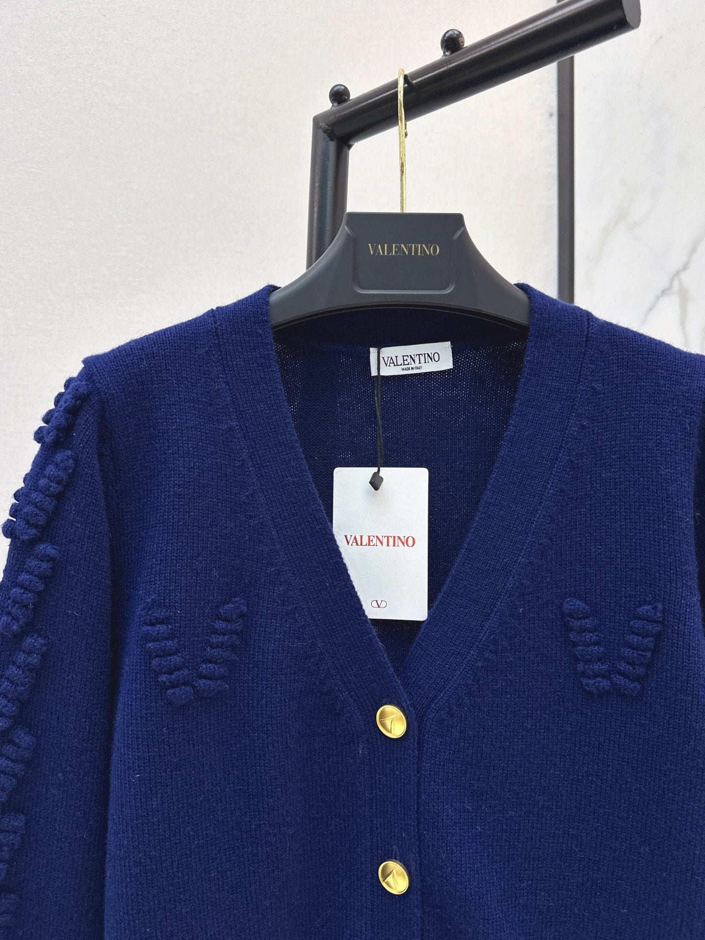 25FW autumn and winter latest three-dimensional crochet letter knitted cardigan