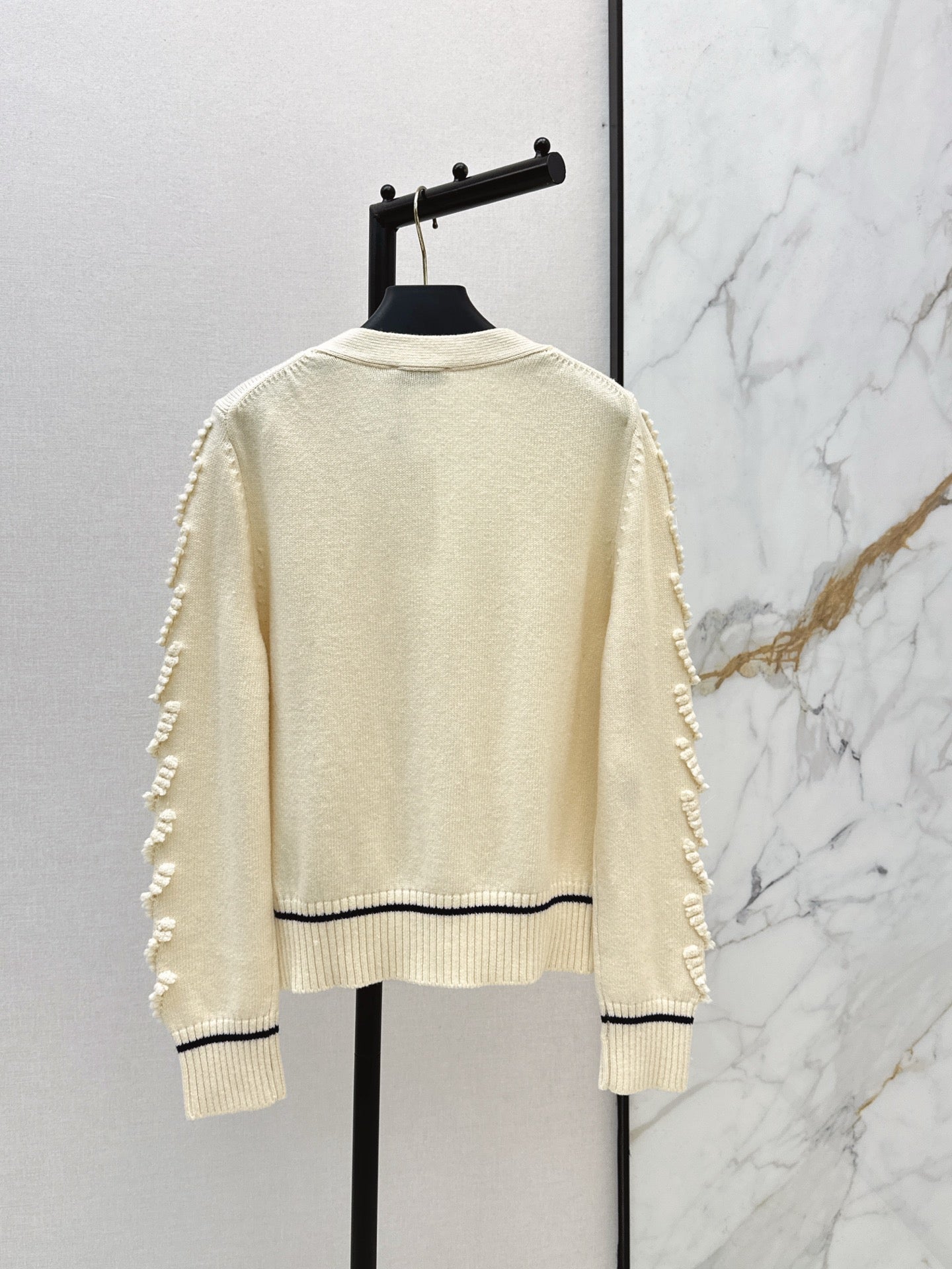 25FW autumn and winter latest three-dimensional crochet letter knitted cardigan